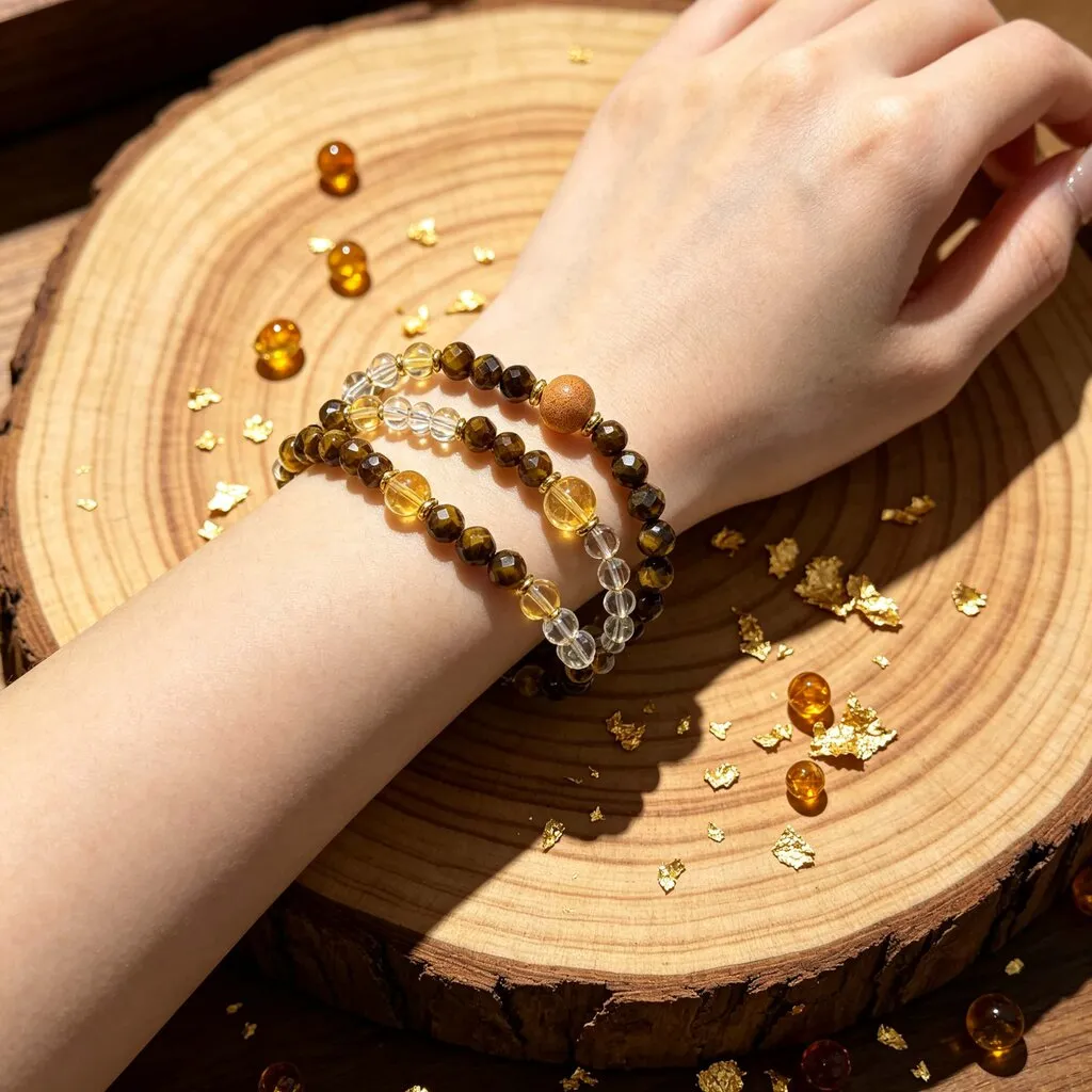 Grounding Bracelet — Anxiety Relief Crystal detail 2